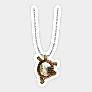 Turtle and Seahorse Pendant Sticker